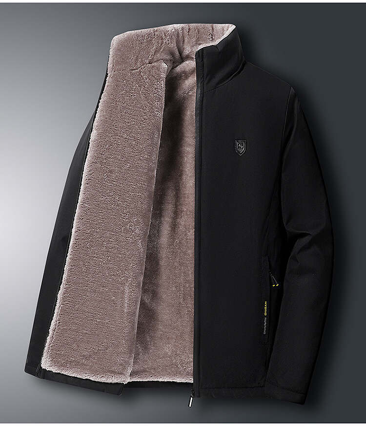 Roupas masculinas de meia-idade e idosos jaqueta masculina inverno quente e lã engrossada para usar casaco à prova de vento_voghion.com