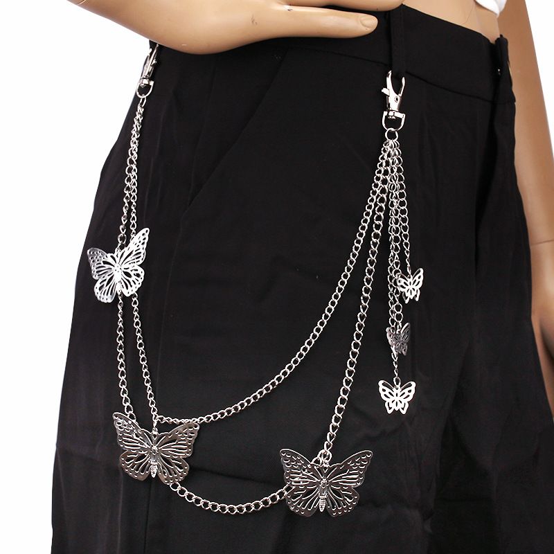 Jewelry Double-layer Butterfly Pendant Waist Chain Women's Fashionable And Personalized Trendy Workwear Pants Decoration_voghion.com