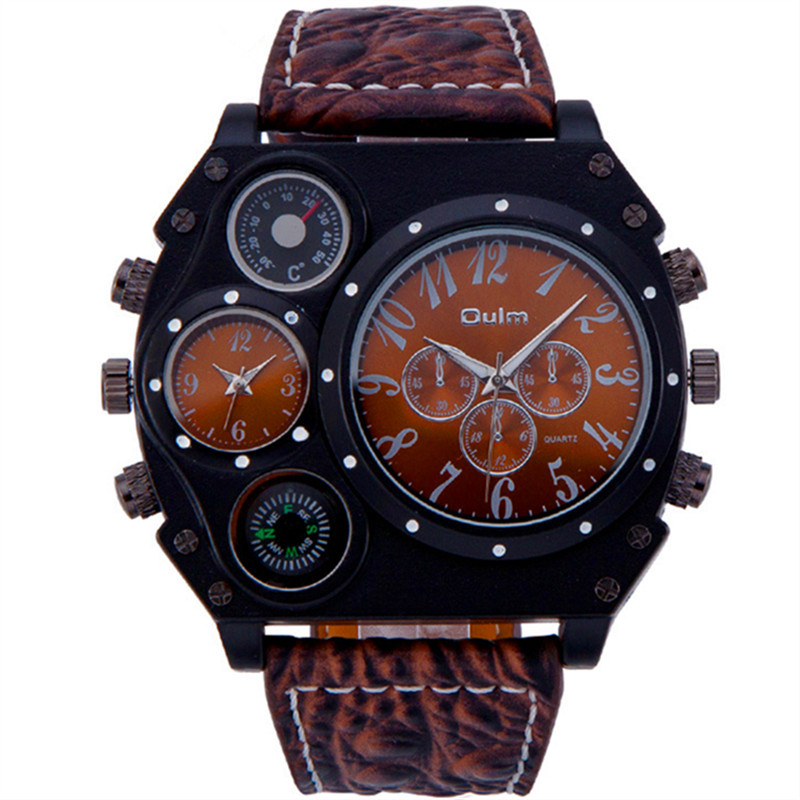 Orologio da uomo con bussola dell'esercito da uomo, design Big Face Oulm da 5,5 cm_voghion.com