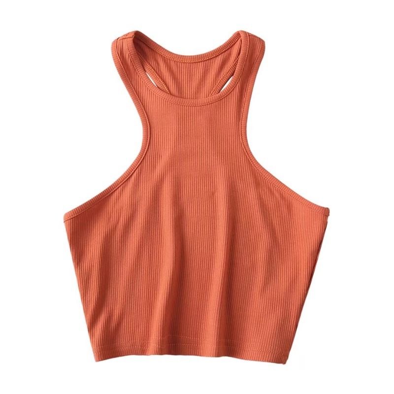 Off-the-shoulder high-neck workout vest Women's breathable quick-drying running knit sleeveless blazer_voghion.com