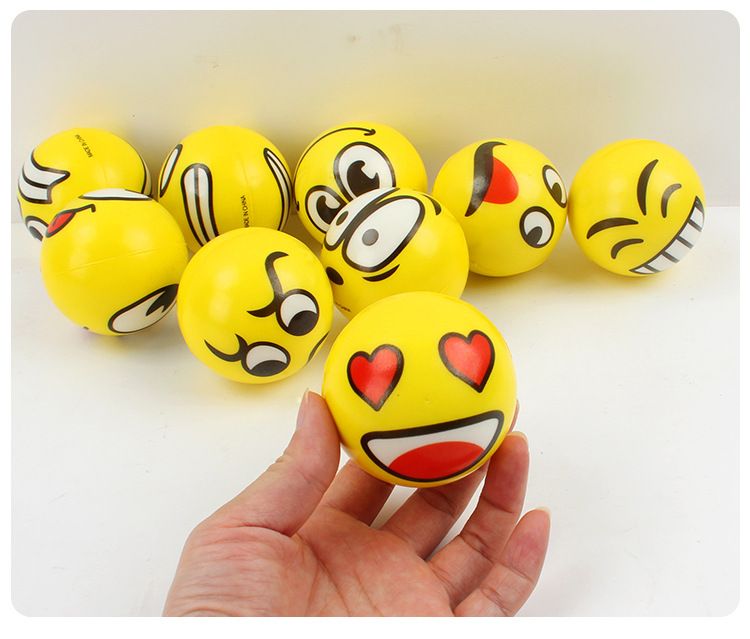 Squishies in schiuma con espressione sorridente, palla antistress in PU, giocattolo educativo in schiuma per bambini, palla di sfiato in spugna_voghion.com