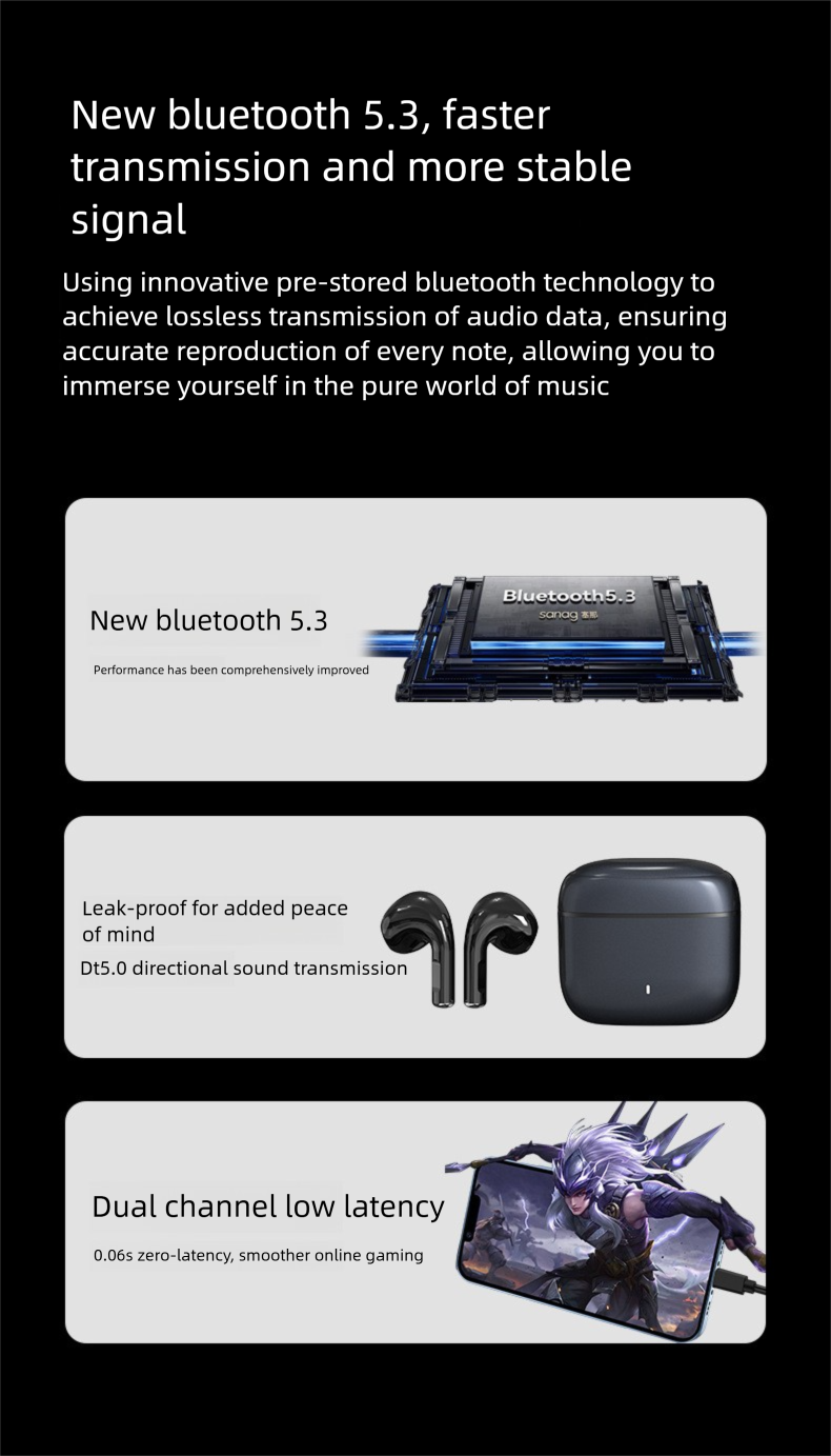 New Private Model Wireless G13PRO 5.4 High-Quality Sound Noise Cancelling Semi-In-Ear Bluetooth Earphones_voghion.com