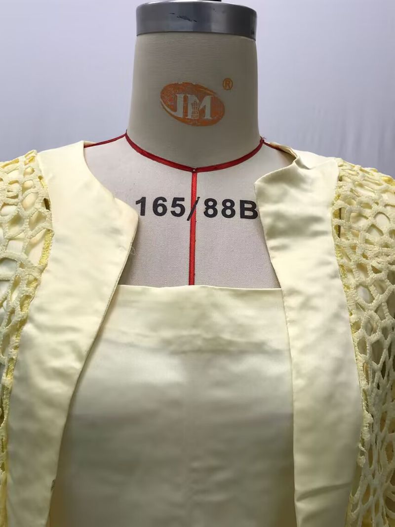 Vêtements pour femmes, robe cardigan en dentelle colorée, manteau deux pièces_voghion.com