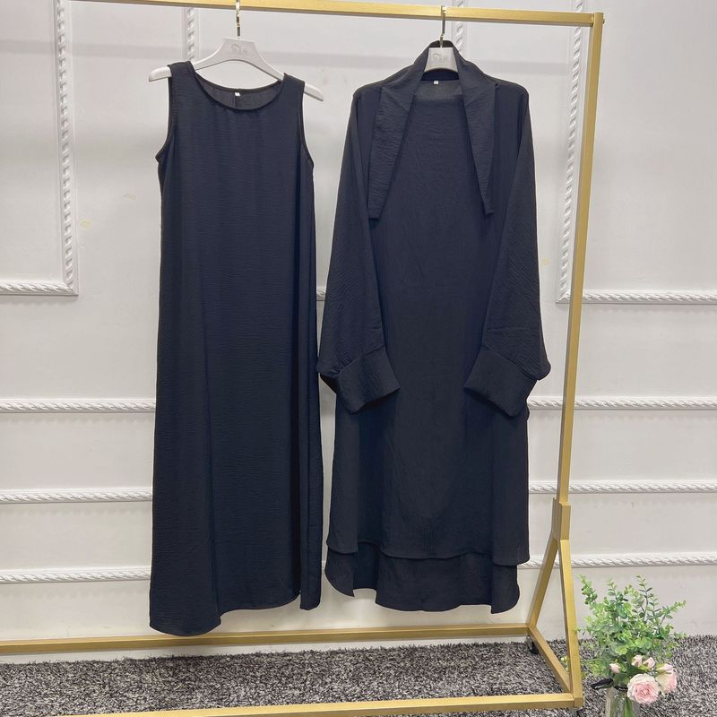 Verve Abaya Vêtements pour femmes musulmanes Dubaï Turquie Robe à manches chauve-souris Robe intérieure Ensemble deux pièces_voghion.com