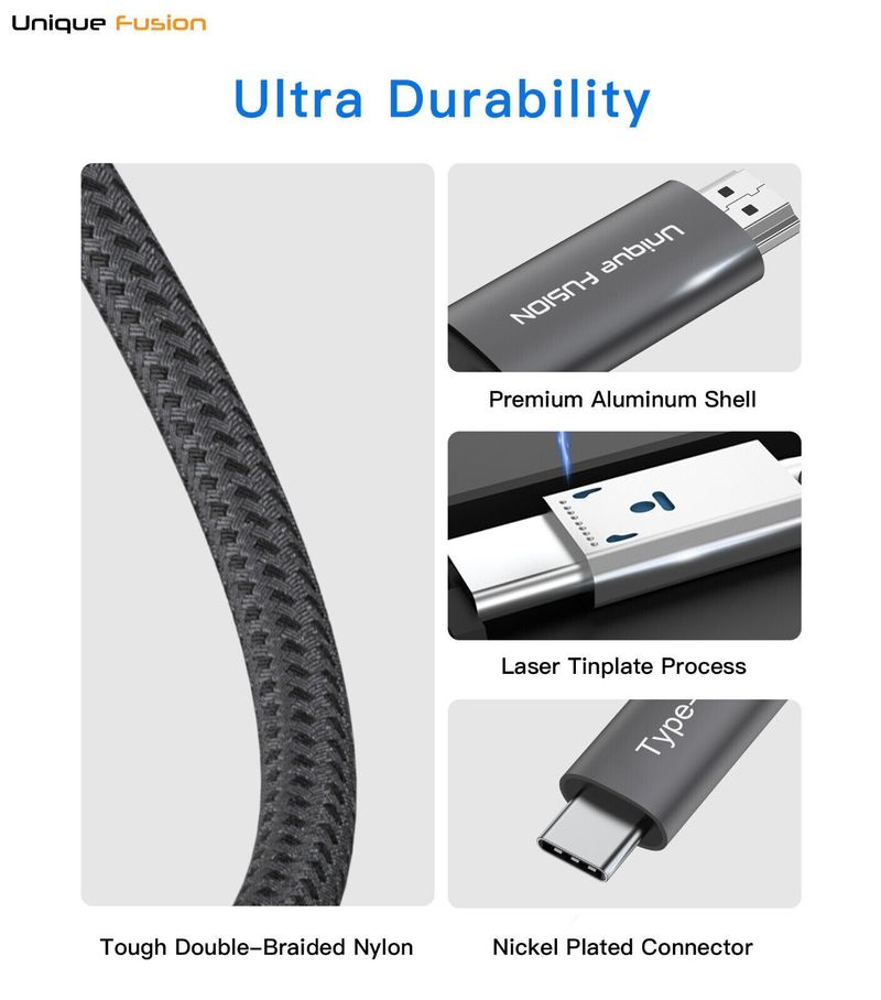 2m Typ C USB C zu HDMI 4K Kabel TV Adapter Handy Tablet HDTV für Samsung_voghion.com