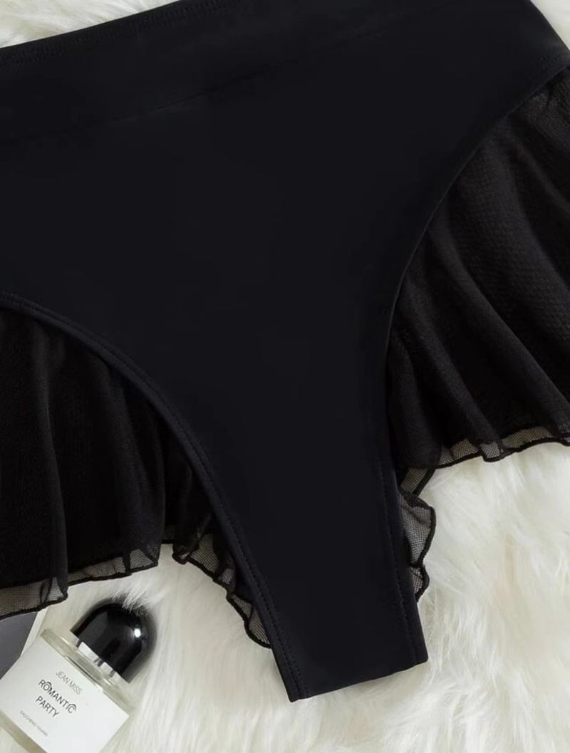 sexy buttocks flying mesh stitching thong swimsuit bikini_voghion.com