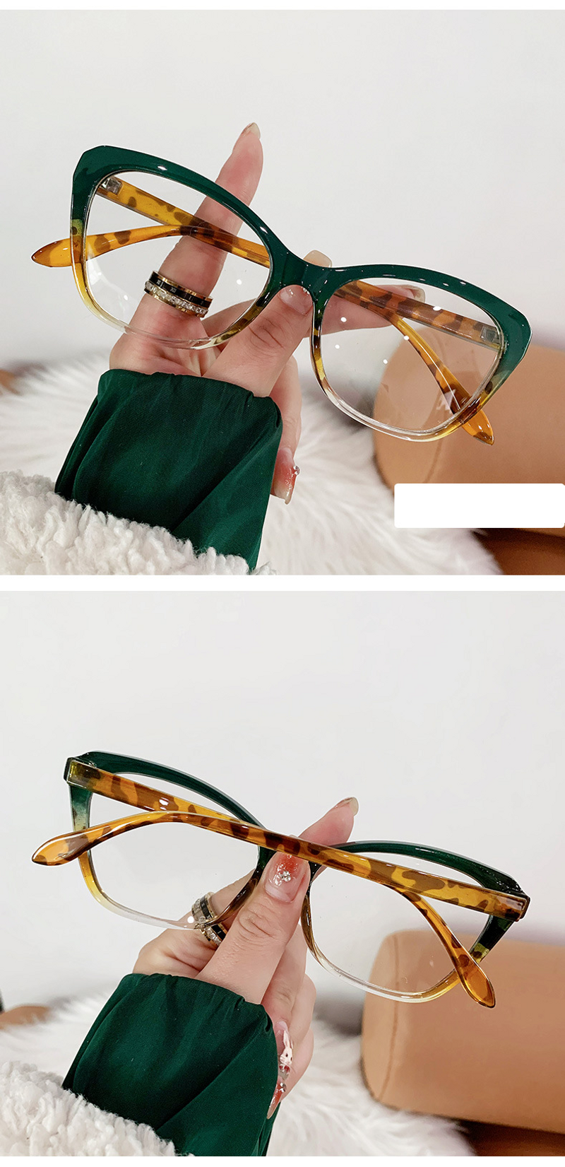 Lunettes unisexes à la mode, anti-bleues, à changement de couleur, verres plats œil de chat avec monture amincissante_voghion.com