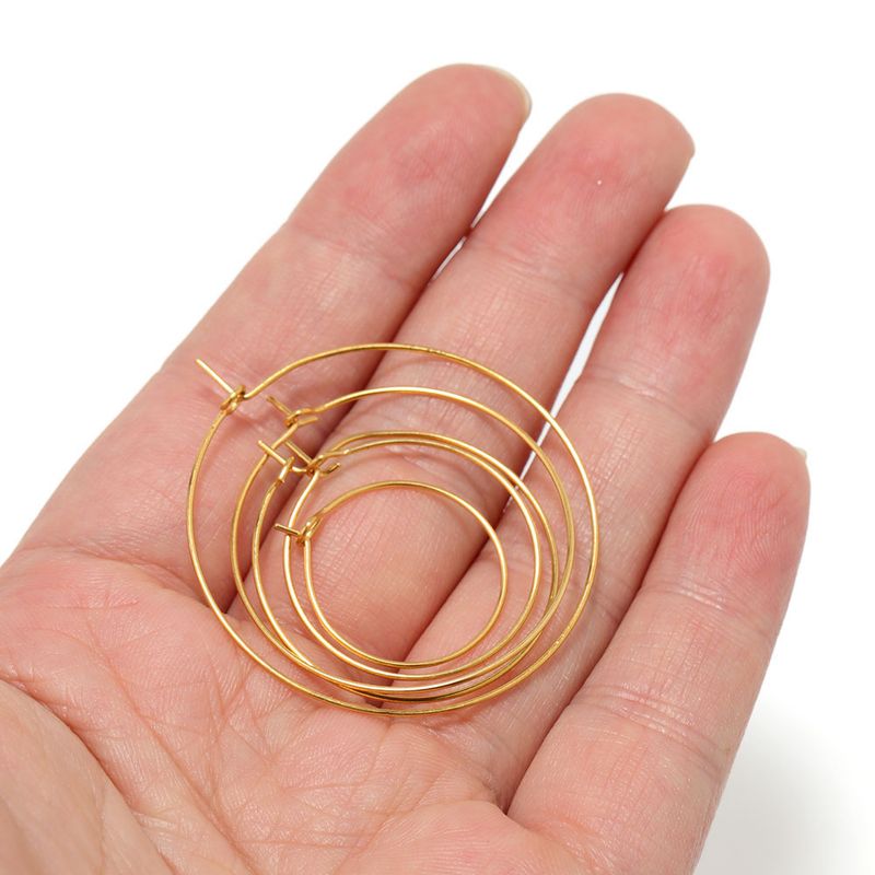 Stainless Steel Jewelry 9-shaped Electroplated Gold Hoop Ear Clips Exaggerated Large Earrings Accessories_voghion.com