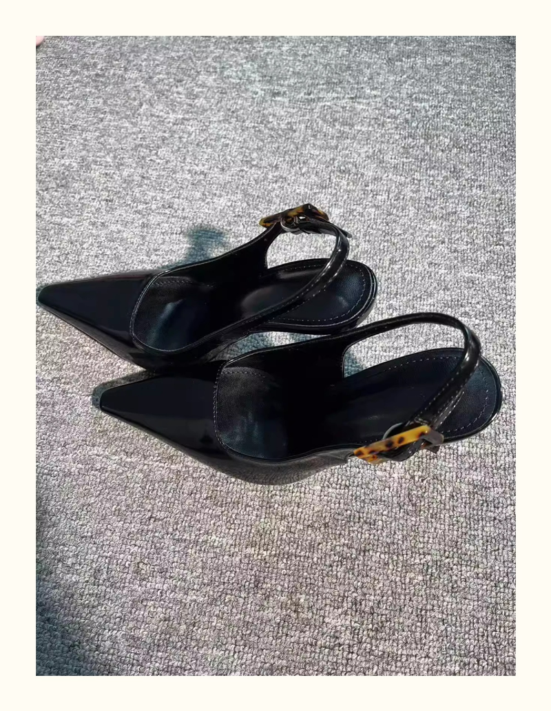 Park Caiying Rose-Toe-Sandalen für Frauen 2024 Frühling neue spitze Zehenrückseite leere Schuhe Lackleder Stiletto sexy High Heels_voghion.com