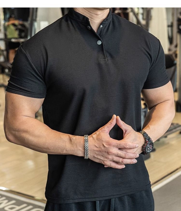 Erkek Giyim Kısa Kollu Waffle Buz İpek Cool Business Slim Tişört_voghion.com