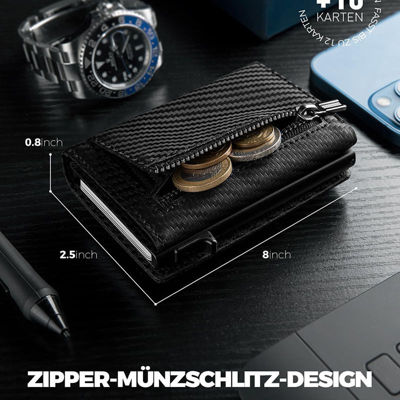 Portefeuille magnétique rétro en cuir Crazy Horse, antivol RFID, simple et ultra fin, pour homme, 30 % de réduction_voghion.com