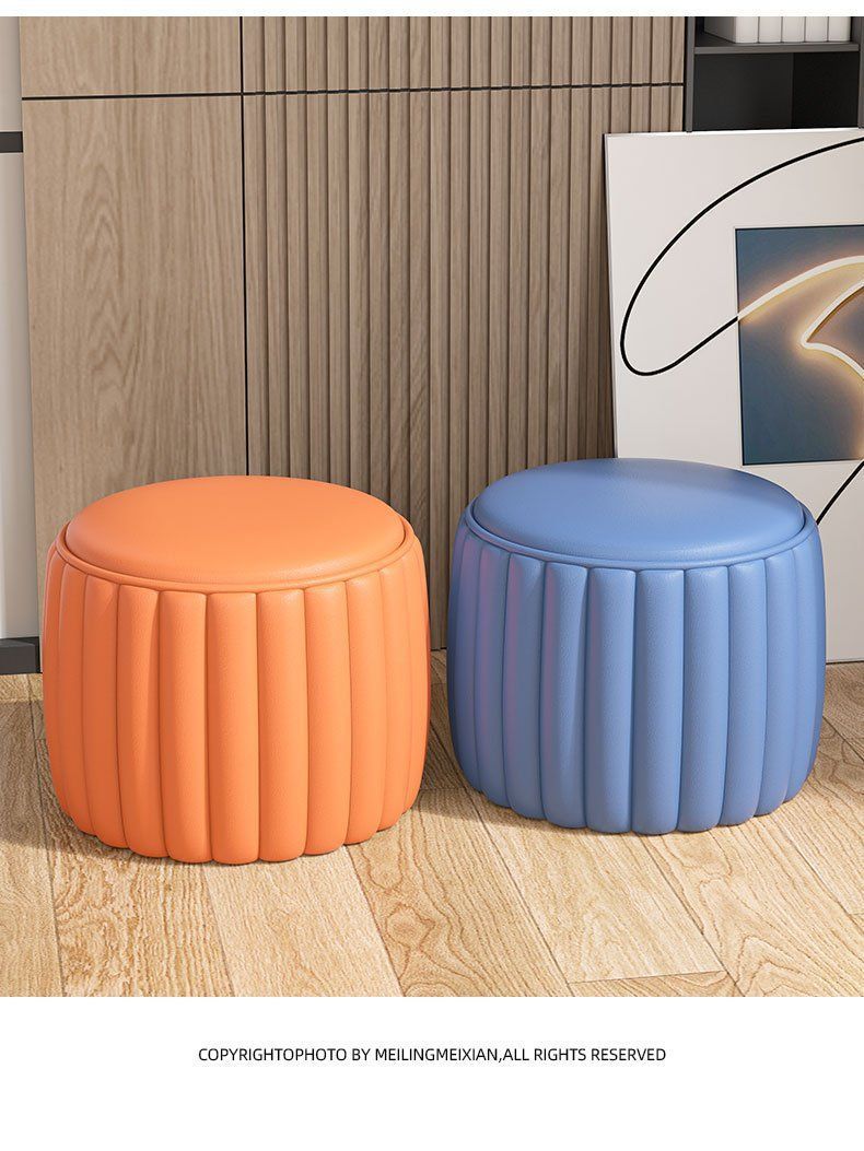 Home Low Internet Celebrity Pumpkin Small Living Room Sofa Coffee Table Round Simple Ottoman Shoe Changing Stool_voghion.com