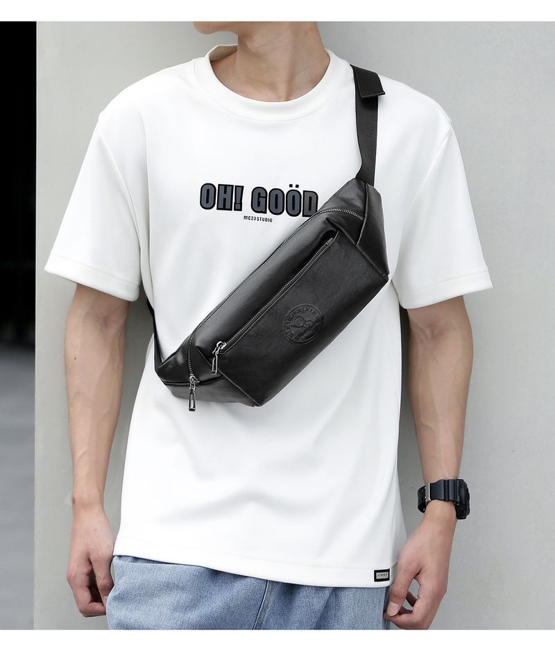 Men's Large Capacity Sports Waist Bag Multi Function Waterproof Mobile Phone Bag Can Hold 8 Inch Mobile Phone_voghion.com