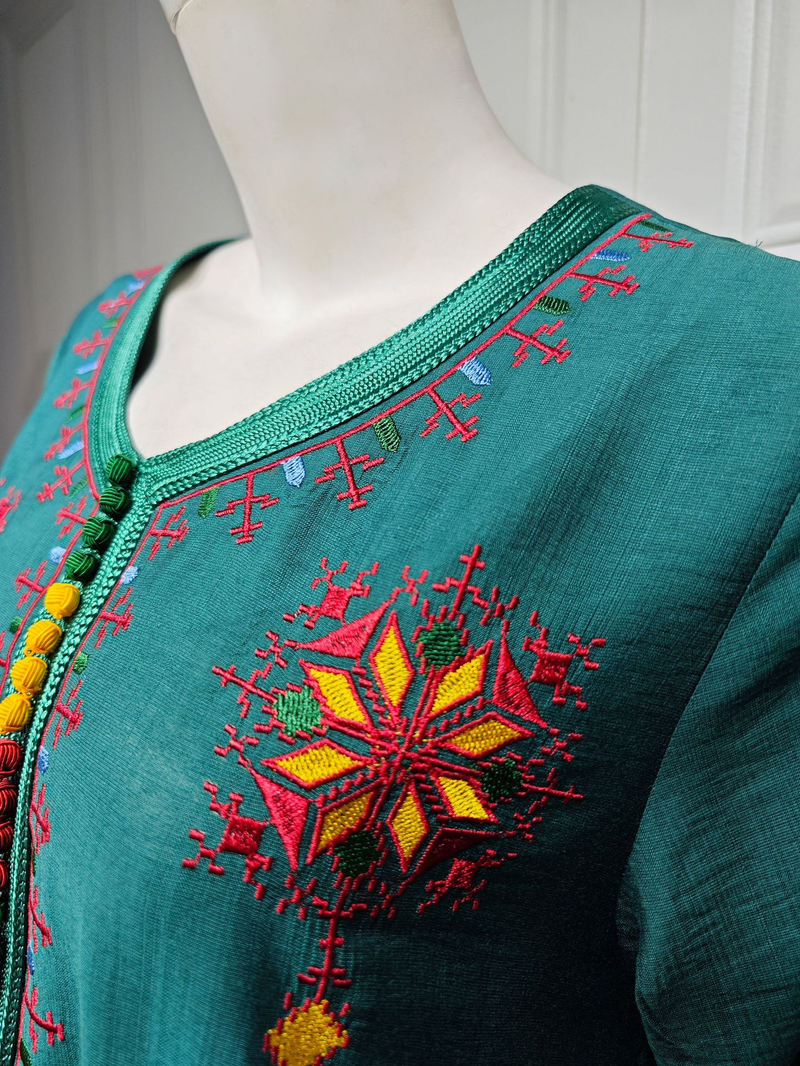 Dameskleding Middelste gewaad Geborduurd Geborduurd Abaya Jurk Lange rok Dubai_voghion.com