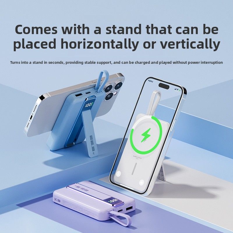 New Magnetic Wireless Bank 10000mAh 22.5W Super Fast Charging With Built-in Cable PD Two-Way Mobile Power No Lagging_voghion.com