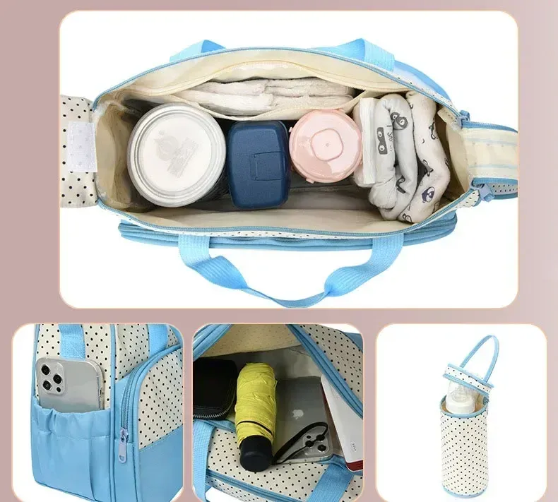 5pcs/set Large Capacity for Mom Travel Stroller Organizer Baby Diaper Mummy Maternity Newborn Accessories Bag_voghion.com