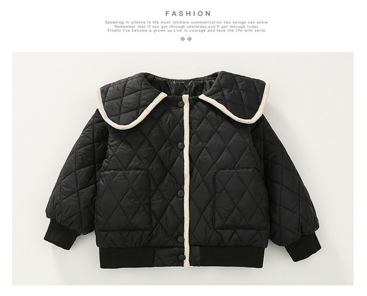 Παιδικό ζεστό κολάρο κούκλας με επένδυση από βαμβάκι για φθινόπωρο και χειμώνα, κοντό και ελαφρύ μπουφάν με επένδυση από βαμβάκι_voghion.com