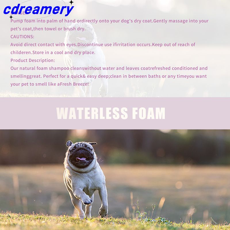 Mousse för kemtvätt för husdjur Katt Hund Vattenfri skumspray Rengöringsschampo Utomhus Kemtvätt för husdjur Badgel_voghion.com