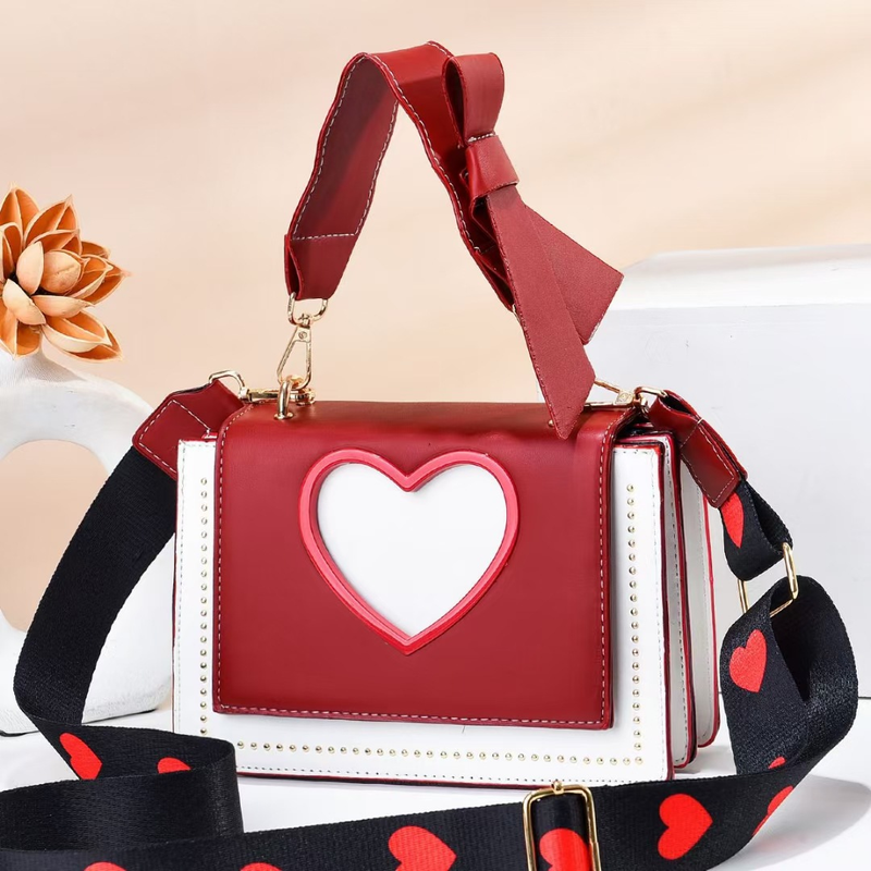 Široký ramenní popruh Malá čtvercová kabelka přes rameno Dámská všestranná niková designová kabelka High End Sensitive Heart Velkoobchod_voghion.com