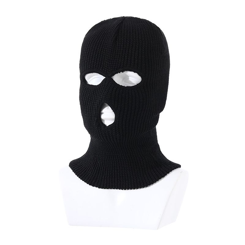 Winter warme stricken Balaclava Hut Stricken Kopf Drei-Loch-Mütze Ski-Maske_voghion.com