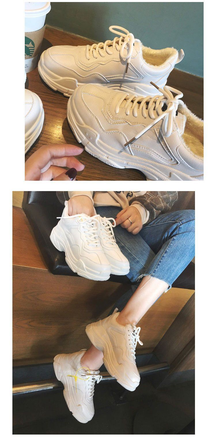 Scarpe da papà per studentesse scarpe da donna con suola spessa scarpe sportive in stile trendy più scarpe bianche in velluto che aumentano l'altezza_voghion.com