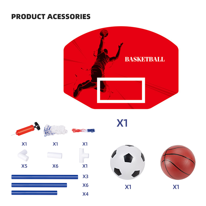 Jinleiou 1 Set Futbol Kale Havuzu 2'si 1 Arada Ebeveyn-Çocuk Etkileşimi Açık Hava Futbol Havuzu Kale Oyuncağı Basketbol Potası Hediyesi Erkek Çocuklar İçin_voghion.com