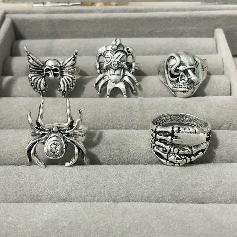 Alloy Ghost Head - Bestselling Skull Stylish Mixed Ring_voghion.com
