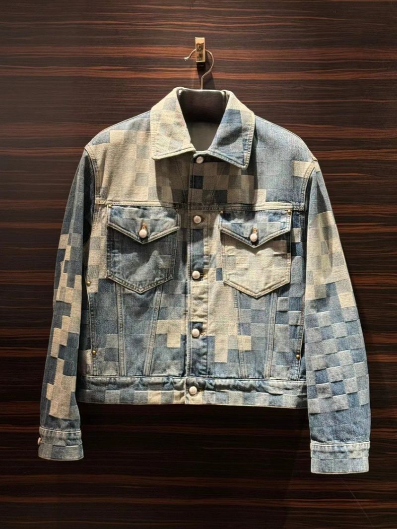Herenkleding Heren Denim Pak, Buitensport Casual Trendy Merk Broeken en Jassen, Een Set Bijpassende Knappe, Modieuze En Coole Outfit_voghion.com