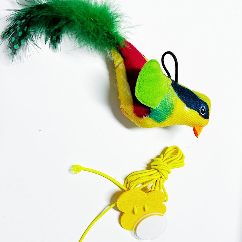 Simulação de catnip elástico, pássaro, resistente a som, mordida, auto-entretenimento, pena pendurada, provocador de gato, varinha_voghion.com