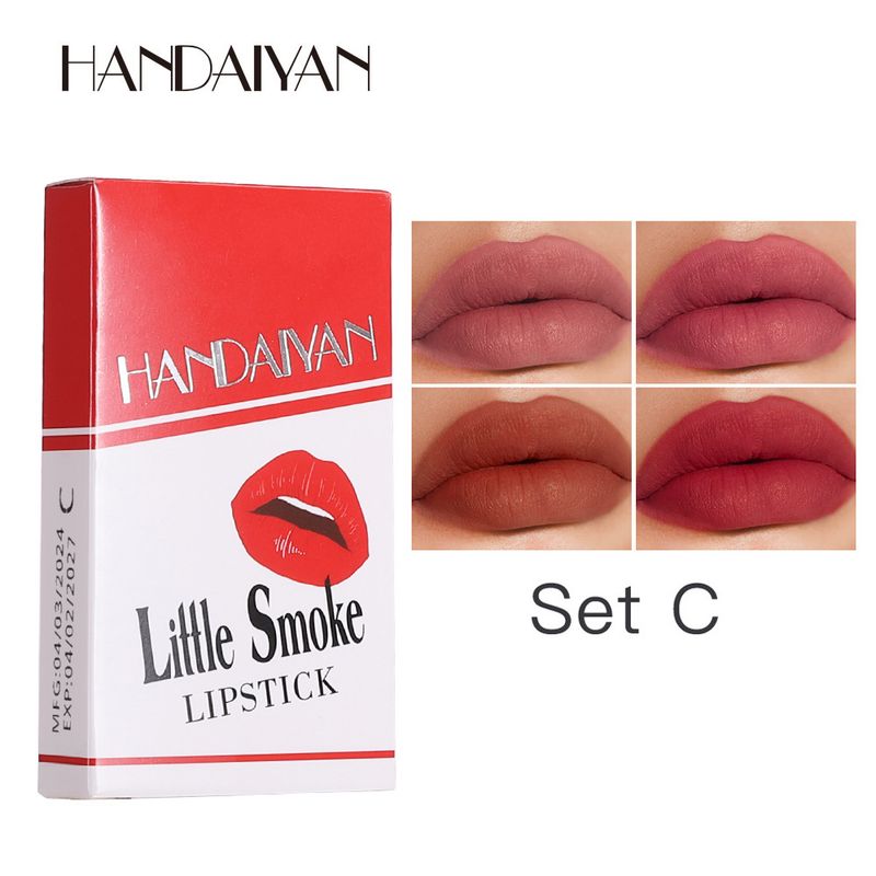 HANDAIYAN Matte Lipstick Cigarette - Shaped Lipstick Set - Long - Lasting, European And American Style, Non - Fading_voghion.com