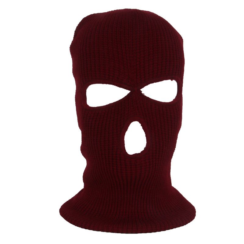 Máscaras esportivas de lã com três furos, gorro de malha, máscara esportiva de inverno, chapéu quente de inverno, máscara de ciclismo à prova de frio para esqui masculino_voghion.com