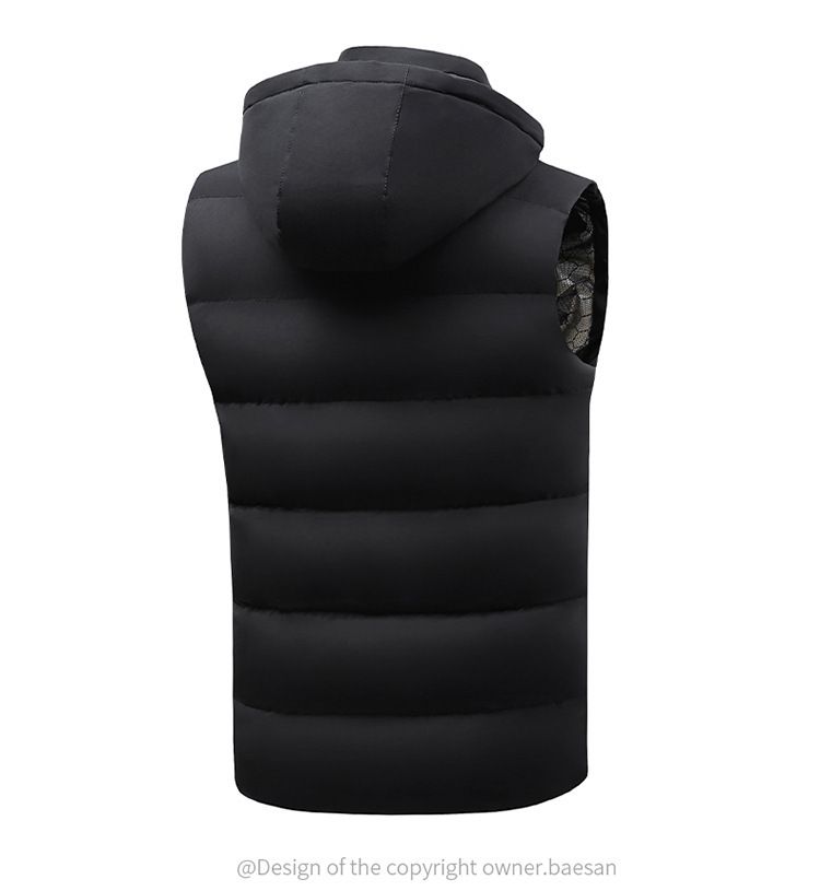 Men's Clothing men's and women's hooded sleeveless waistcoat cotton vest winter warm vest 11 zone smart constant temperature heating clothing_voghion.com