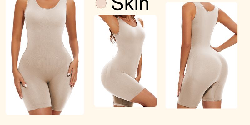 POKARLA Sexy Bodysuits Full Coverage Shapewear Oberschenkel-Figurformer Body mit breiten Schultern Figurformender Jumpsuit Nahtlose Shapewear Schlankmachend_voghion.com