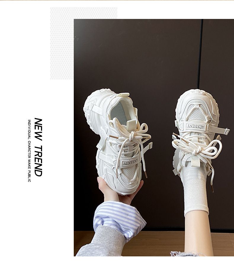 Scarpe da papà traspiranti da donna, di nuovo stile - Sneakers con plateau spesso per la corsa e abbigliamento casual (collezione autunnale, FB9905)_voghion.com