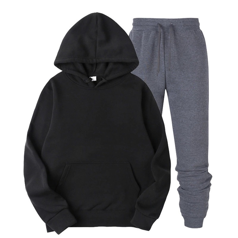 Set maglione sportivo pullover Felpa con cappuccio da uomo in pile moda_voghion.com