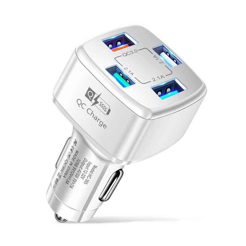 Music Festival  7A 4USB Fast Charging One to Four QC3.0 Multi Port Car Charger_voghion.com
