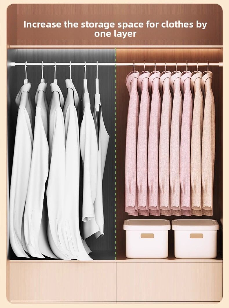 Beflockte Kleiderbügel für den Heimgebrauch, rutschfest, spurlos, verdickter kurzer Hals für den Hausgebrauch_voghion.com