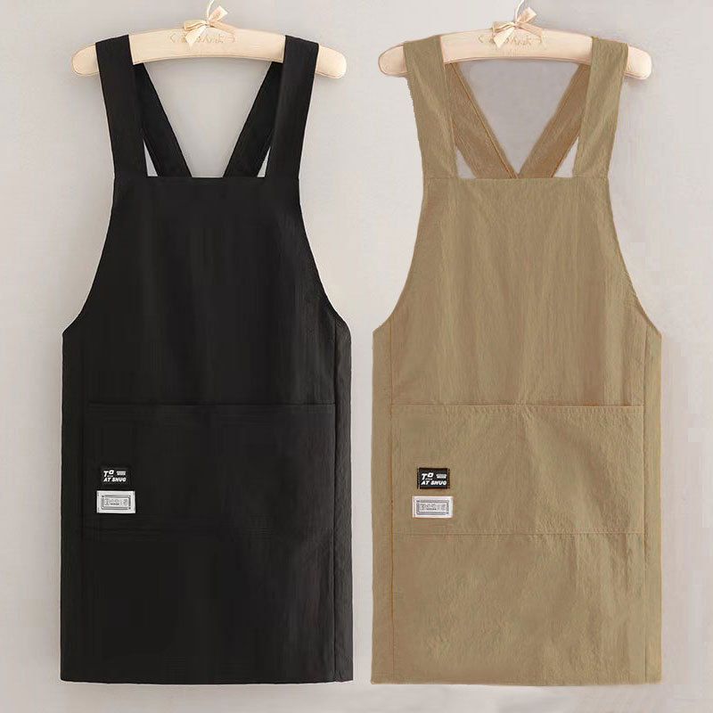 New Velvet Simple Fashion Cross Strap Apron Dirt-Resistant Wear-Resistant Stain-Resistant Waterproof Adult Workwear For_voghion.com