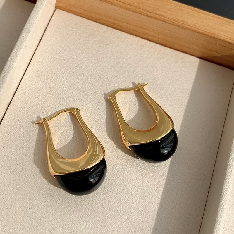 European And American INS Simple Niche Design Melad Chocolate Color Ear Cuffs Personality Texture Irregular Metal_voghion.com