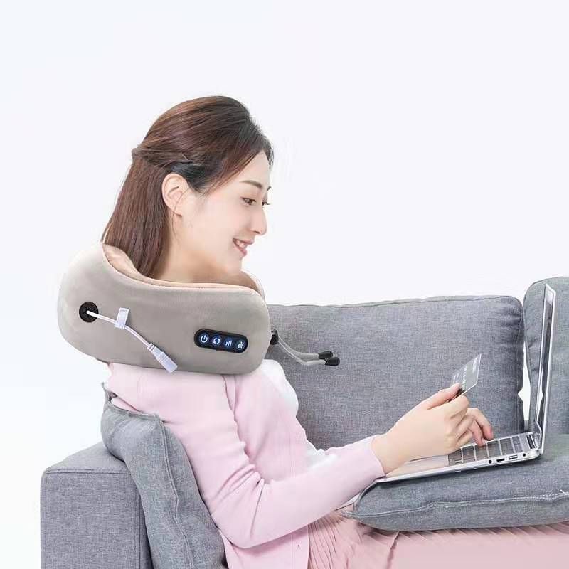 U-förmiges Nackenkissen, Heizung, Vibration, Kneten, elektrisches Nacken- und Schultermassagegerät, Schutz, Rela-Massagegerät_voghion.com