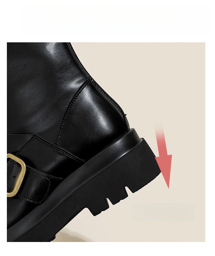 8cm Height Increasing Chunky Martin Boots 2025 New Autumn And Winter Round Toe Street Style Pairing Black Shorts Wear Comfortable Lightweight_voghion.com