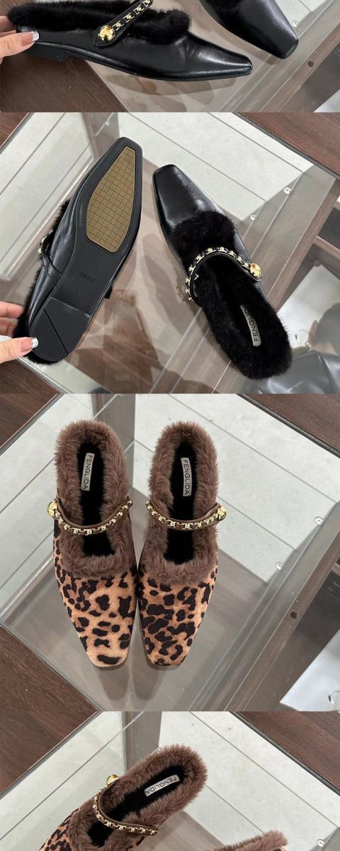 2025 Flat Toed Half Slippers With A Single Buckle Bag And Pointed Insulation For Women's Lazy Shoes, Casual Faced Soft_voghion.com