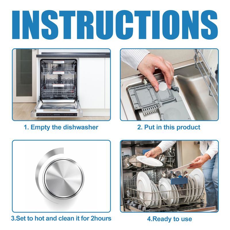 Spülmaschinen-Reinigungstabs, Dekontaminations- und Entfettungstabletten gegen Kalkablagerungen, Spülmaschinen-Reinigungstabletten für spezielle Pflege_voghion.com