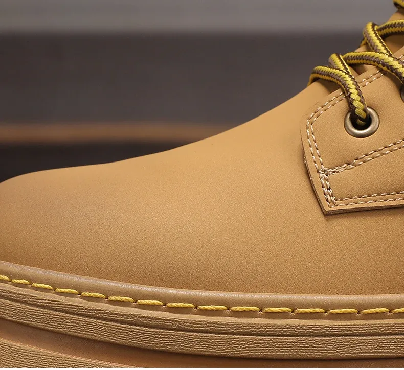 High Top Nahka Muoti Moottoripyörä Miesten Talvisaappaat Miesten Pitsi Kengät Botas Hombre_voghion.com