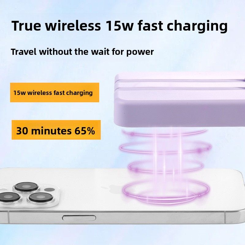 Nuovo arrivo all'ingrosso transfrontaliero banca magnetica wireless di grande capacità con cavo integrato ricarica rapida alimentazione mobile_voghion.com