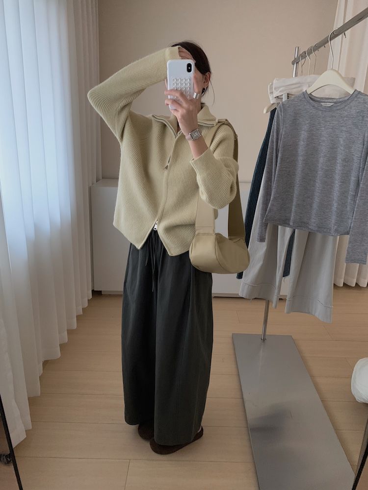 Herbst und Winter dicke doppelköpfige Reißverschluss High Neck Pullover Stehkragen Wolljacke_voghion.com