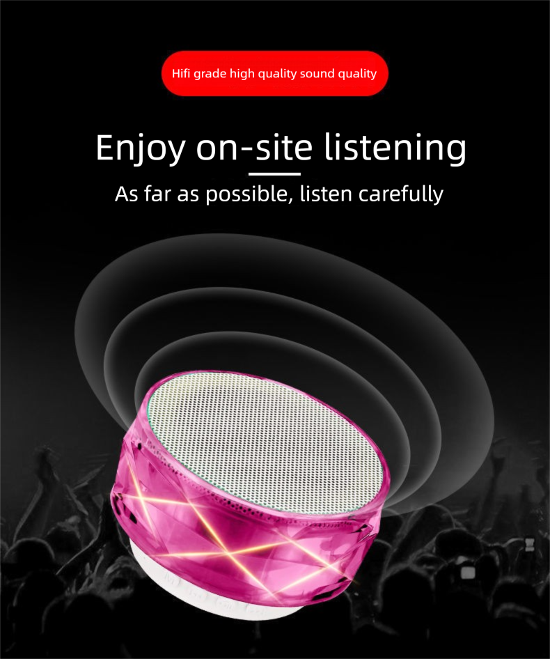 Colorful Light Wireless Bluetooth Mini Card Slot Subwoofer Portable Phone Computer Small Speaker_voghion.com