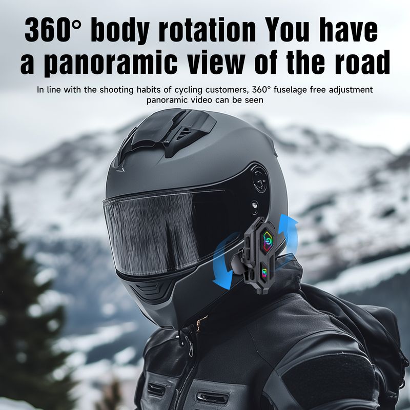 Motorcycle Cycling Helmet Bluetooth Headphones Moto App Video Camera Recording & FM Radio TF Card Recorder Intercom Call Headset_voghion.com
