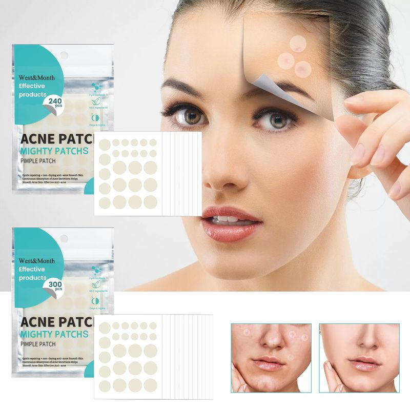 West&Month Acne Patch (300pcs) Repairs Acne And Blackheads, Cleans Pores, Is Invisible, Breathable, Concealer And Waterproof_voghion.com