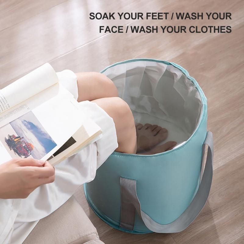 Foldable Basin Travel Camping Washbasin Bucket Fishing Folding Basin Foot Bath Sink Foot Soak Bag Multifunctional Bucket_voghion.com